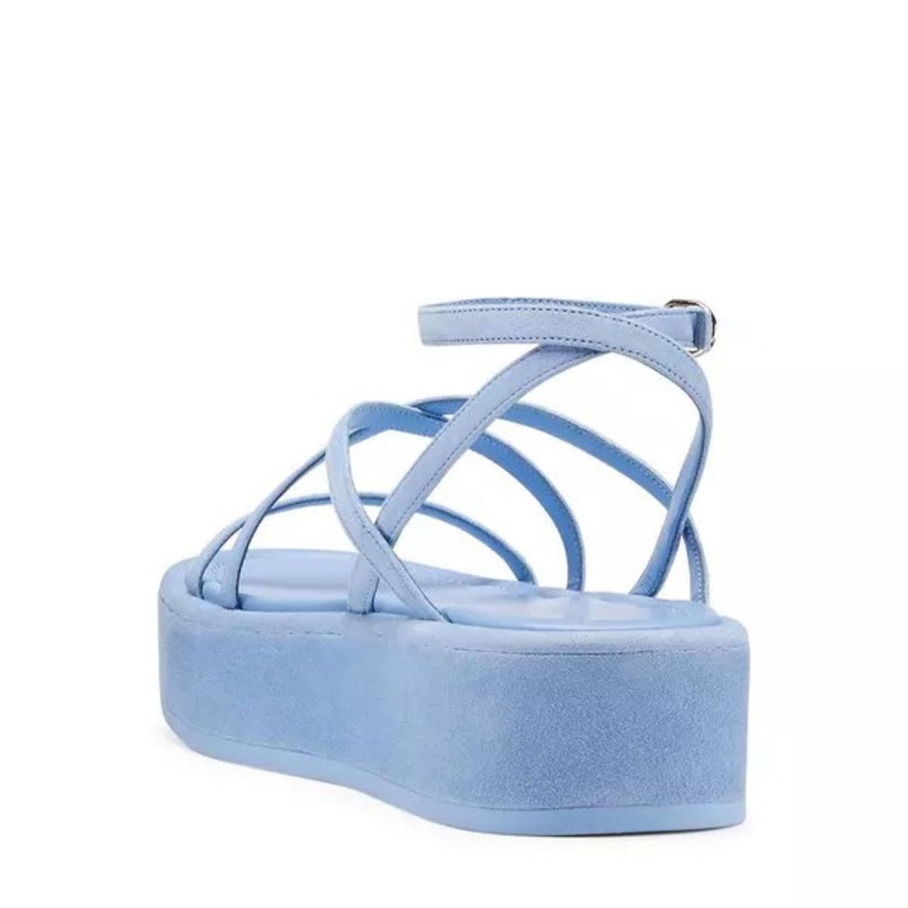 Stuart Weitzman Summerlift Platform Sandal Blue Size 7 - Picture 4 of 13